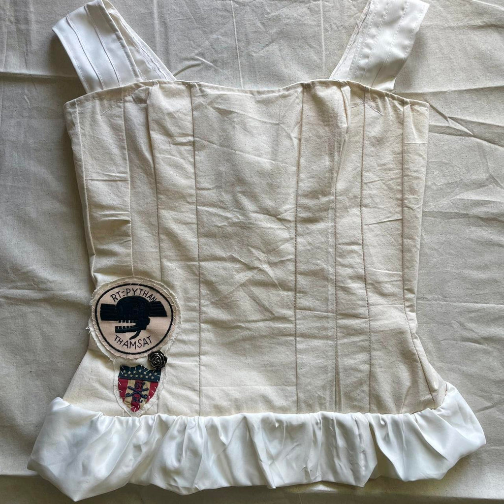 Women's White and Cream Corset