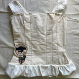 Women's White and Cream Corset