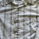 Women's White and Blue Shirt