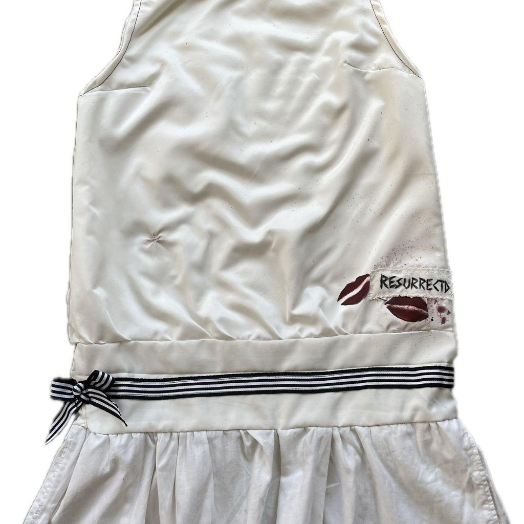 Women's White and Cream Dress