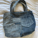 Upcycled denim reversible tote