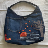 Upcycled Denim appliqué bag