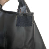 Black leather bucket bag