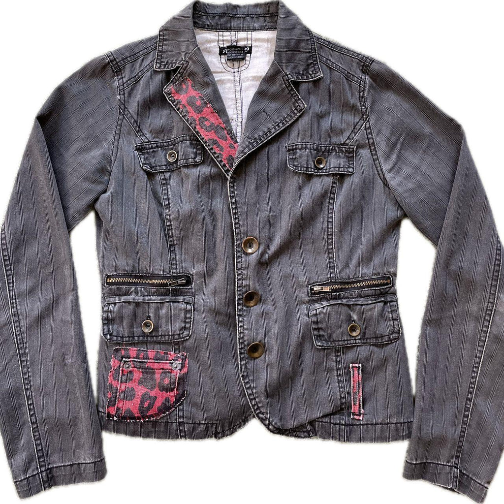 Women's Grey and Black Jacket